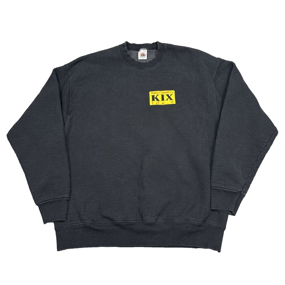 Vintage‎ New Country Kix 106.5 Sweatshirt XL Fruit of the Loom Heavy Cotton